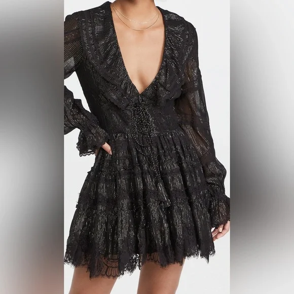 Rococo Sand Dresses | Rococo Sand Zuri Dress - Black With Gold And Silver | Color: Black/Gold | Size: S | Stefsmolski's Closet